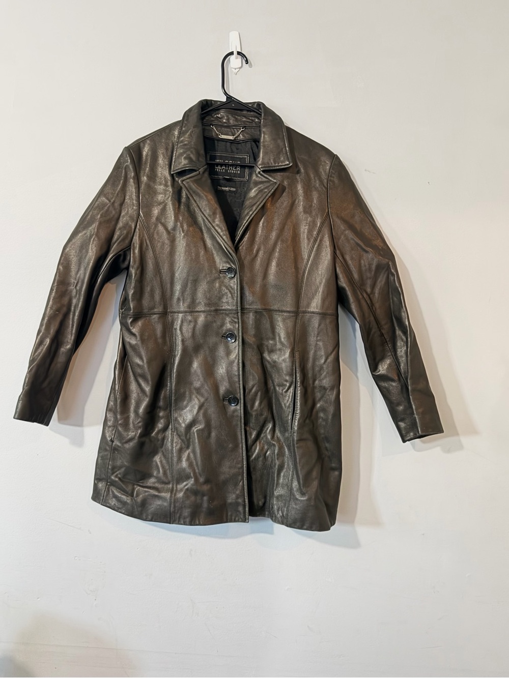 Wilsons Leather Pelle Studio Black Genuine Leather Coat Size L Thinsulate